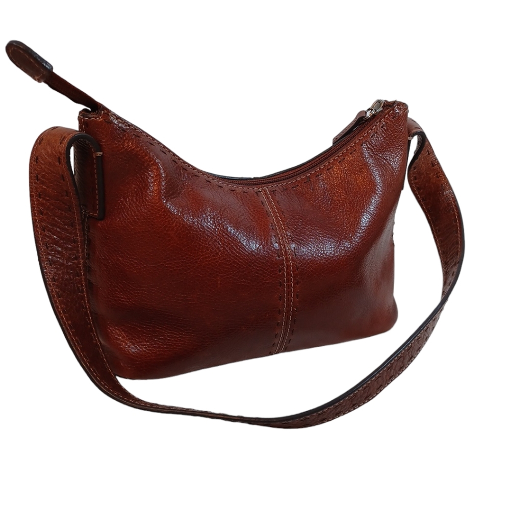 Fossil Small Leather Shoulder Handbag Brown